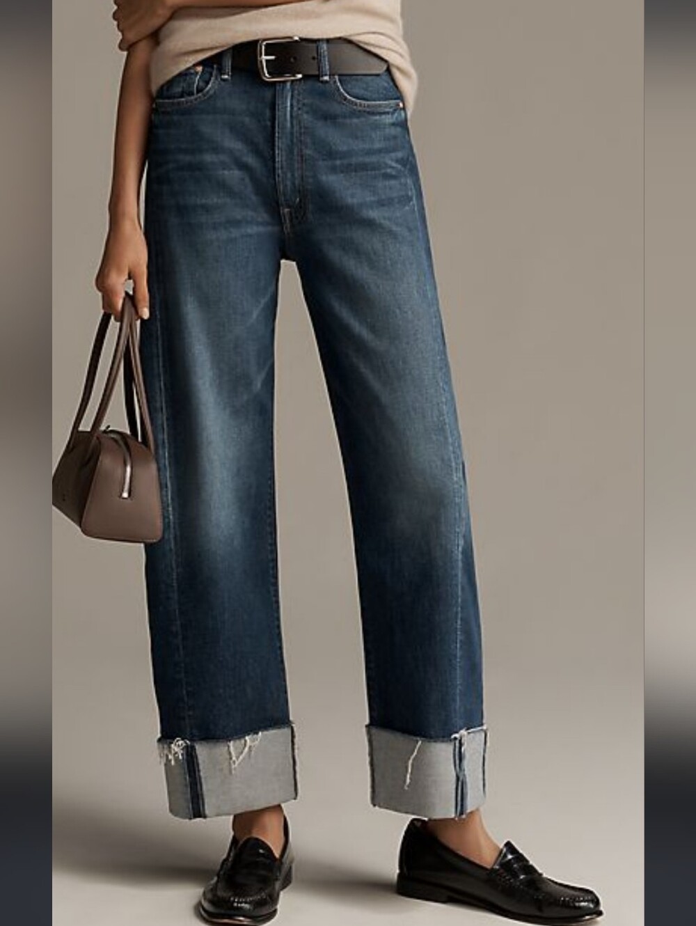 MOTHER SUPERIOR Jeans Half Pipe Ankle Cuff Fray Blue Size 26